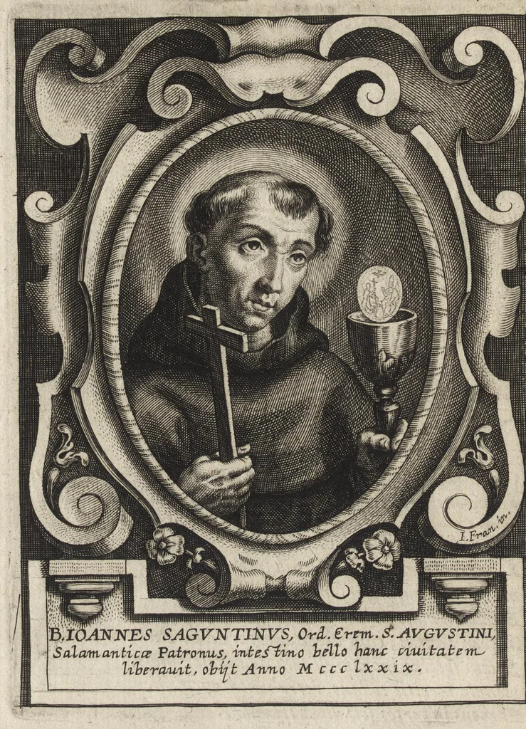 An illustration from Virorum illustrium ex ordine eremitarum D. Augustini elogia : cum singulorvm expressis ad viuum iconibus, 1636, leaf 57