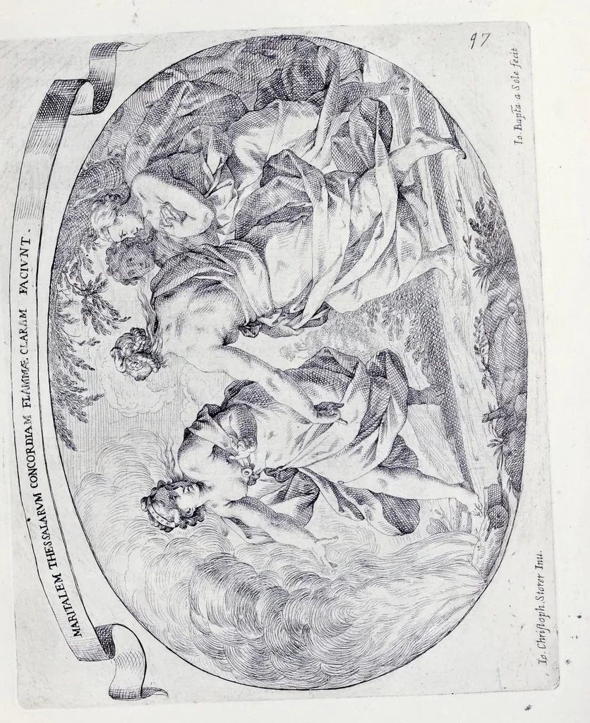 An illustration from Racconto delle sontuose esequie fatte alla serenissima Isabella reina di Spagna nella chiesa maggiore della città di Milano il giorno xxij. decembre dell'anno M.D.C.XLIV, 1645, leaf 108