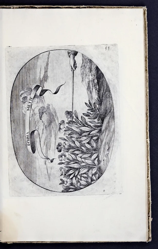 An illustration from Racconto delle sontuose esequie fatte alla serenissima Isabella reina di Spagna nella chiesa maggiore della città di Milano il giorno xxij. decembre dell'anno M.D.C.XLIV, 1645, leaf 110