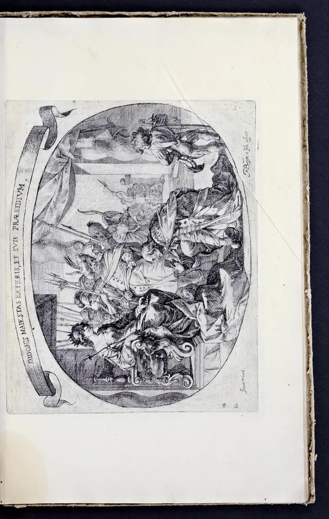An illustration from Racconto delle sontuose esequie fatte alla serenissima Isabella reina di Spagna nella chiesa maggiore della città di Milano il giorno xxij. decembre dell'anno M.D.C.XLIV, 1645, leaf 112