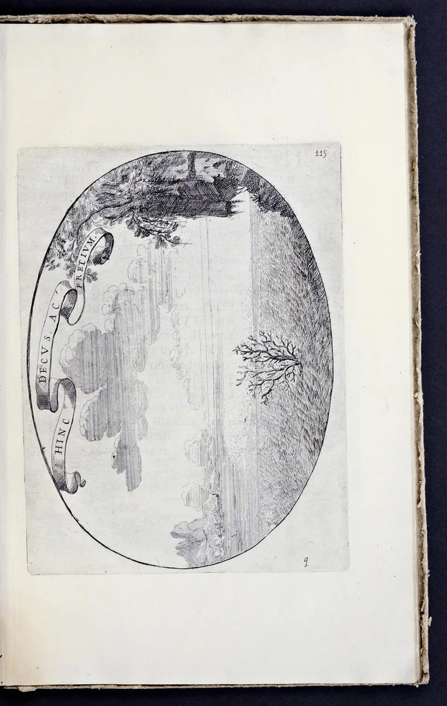 An illustration from Racconto delle sontuose esequie fatte alla serenissima Isabella reina di Spagna nella chiesa maggiore della città di Milano il giorno xxij. decembre dell'anno M.D.C.XLIV, 1645, leaf 126
