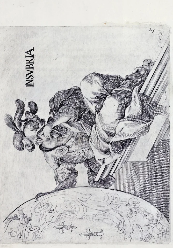 An illustration from Racconto delle sontuose esequie fatte alla serenissima Isabella reina di Spagna nella chiesa maggiore della città di Milano il giorno xxij. decembre dell'anno M.D.C.XLIV, 1645, leaf 36