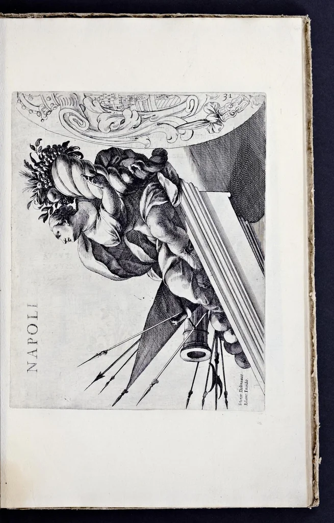 An illustration from Racconto delle sontuose esequie fatte alla serenissima Isabella reina di Spagna nella chiesa maggiore della città di Milano il giorno xxij. decembre dell'anno M.D.C.XLIV, 1645, leaf 42