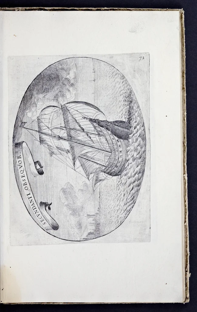 An illustration from Racconto delle sontuose esequie fatte alla serenissima Isabella reina di Spagna nella chiesa maggiore della città di Milano il giorno xxij. decembre dell'anno M.D.C.XLIV, 1645, leaf 82