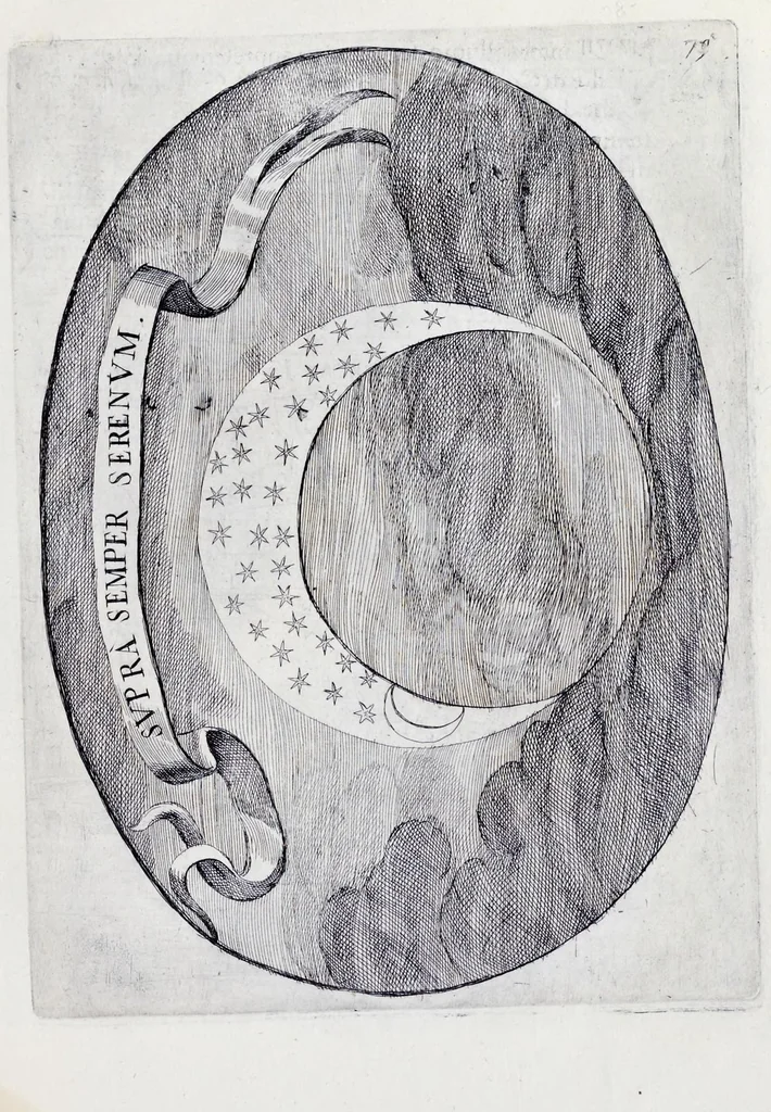 An illustration from Racconto delle sontuose esequie fatte alla serenissima Isabella reina di Spagna nella chiesa maggiore della città di Milano il giorno xxij. decembre dell'anno M.D.C.XLIV, 1645, leaf 90
