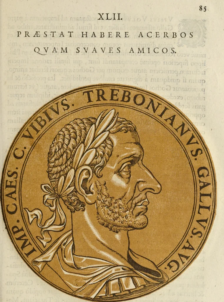 An illustration from Icones imperatorum romanorum : ex priscis numismatibus ad viuum delineatae, & breui narratione historicâ, 1645, leaf 102