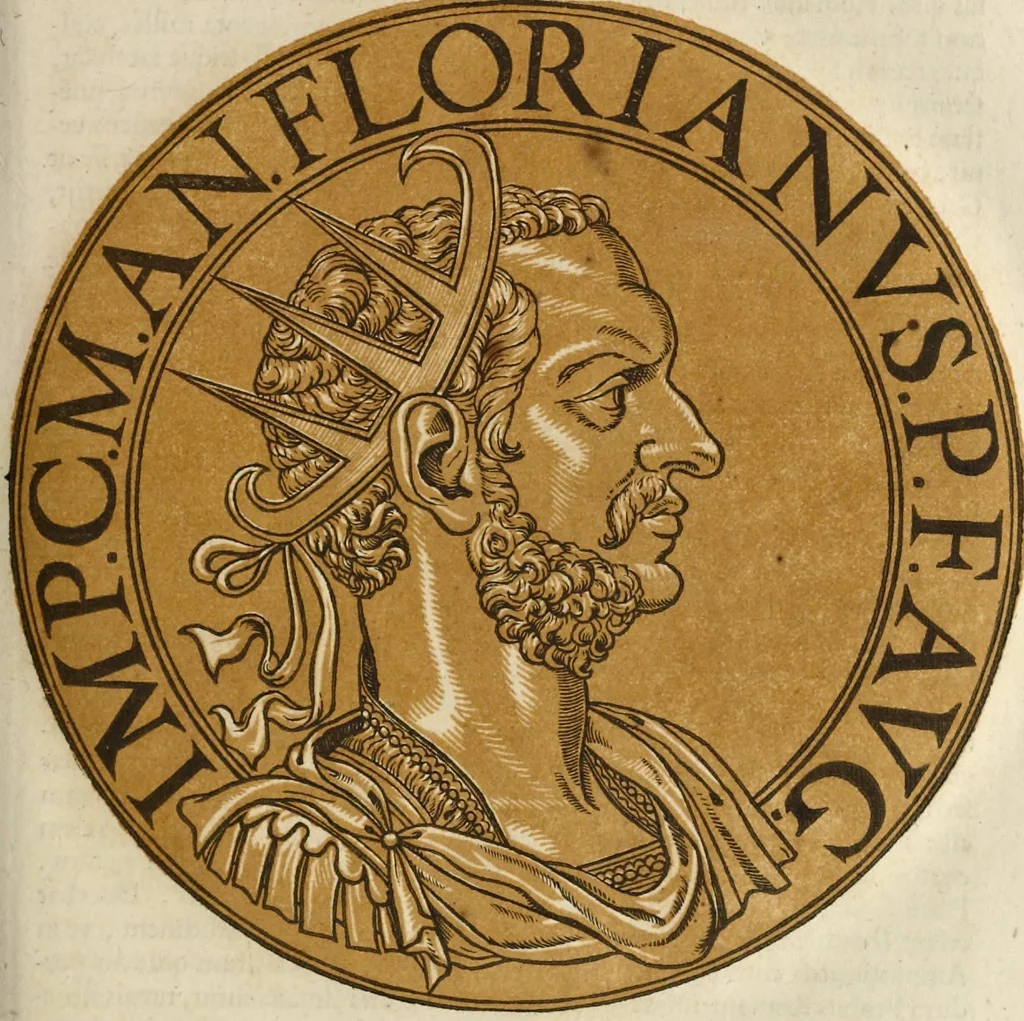 An illustration from Icones imperatorum romanorum : ex priscis numismatibus ad viuum delineatae, & breui narratione historicâ, 1645, leaf 124