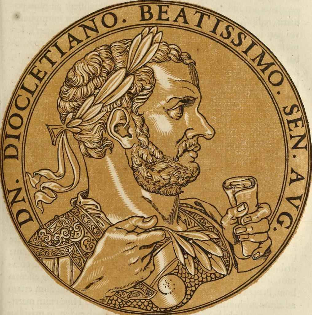 An illustration from Icones imperatorum romanorum : ex priscis numismatibus ad viuum delineatae, & breui narratione historicâ, 1645, leaf 134