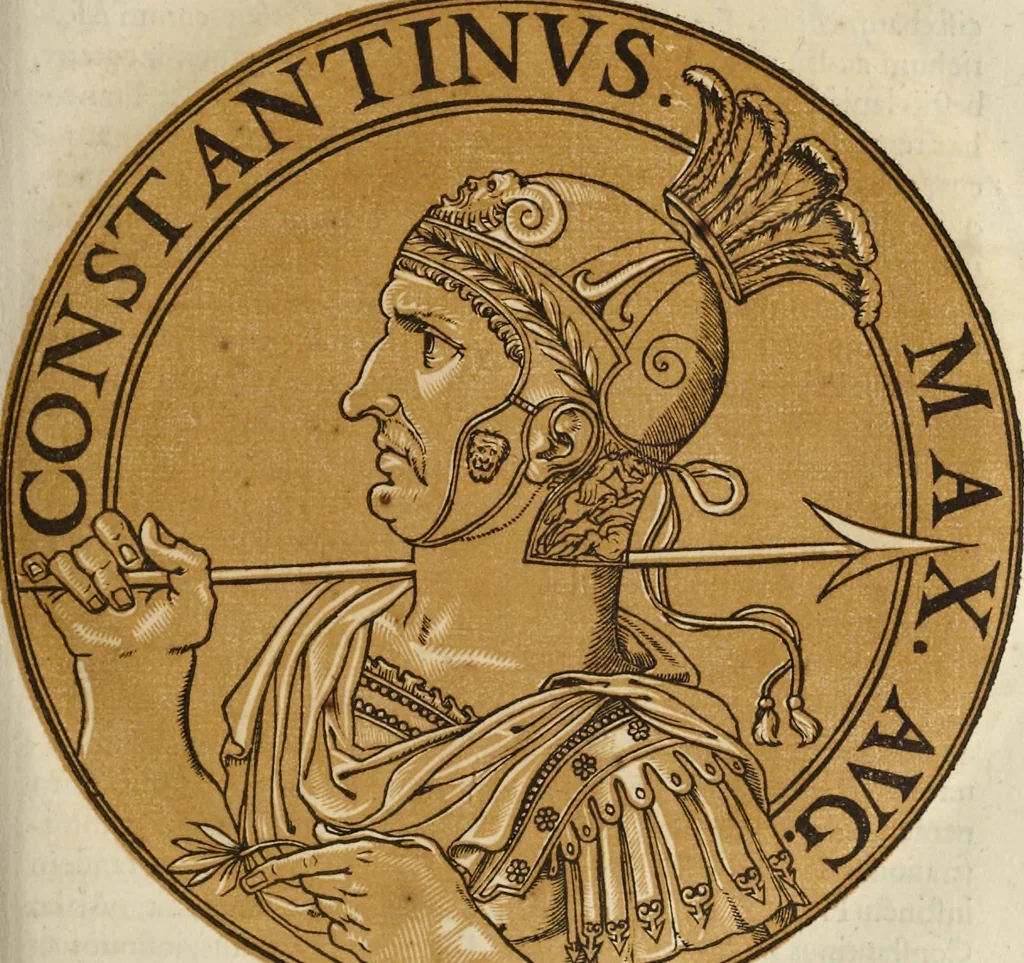 An illustration from Icones imperatorum romanorum : ex priscis numismatibus ad viuum delineatae, & breui narratione historicâ, 1645, leaf 152
