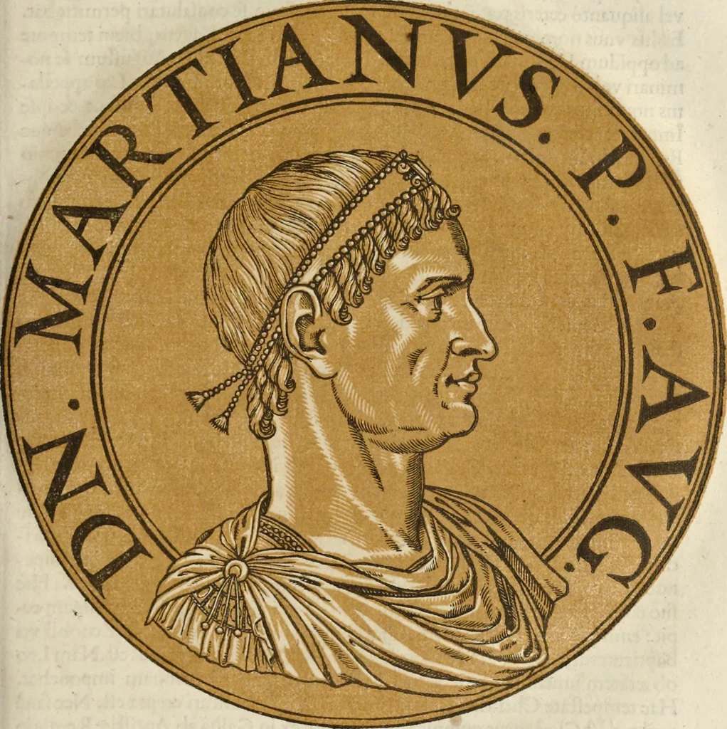 An illustration from Icones imperatorum romanorum : ex priscis numismatibus ad viuum delineatae, & breui narratione historicâ, 1645, leaf 190