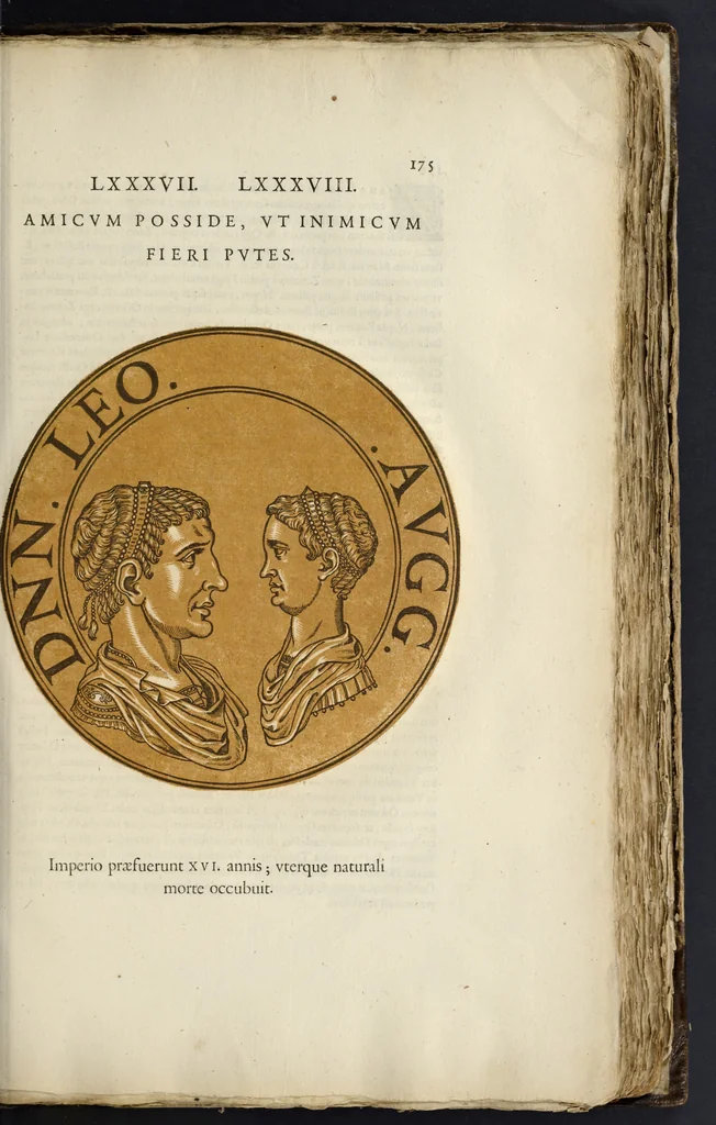 An illustration from Icones imperatorum romanorum : ex priscis numismatibus ad viuum delineatae, & breui narratione historicâ, 1645, leaf 192