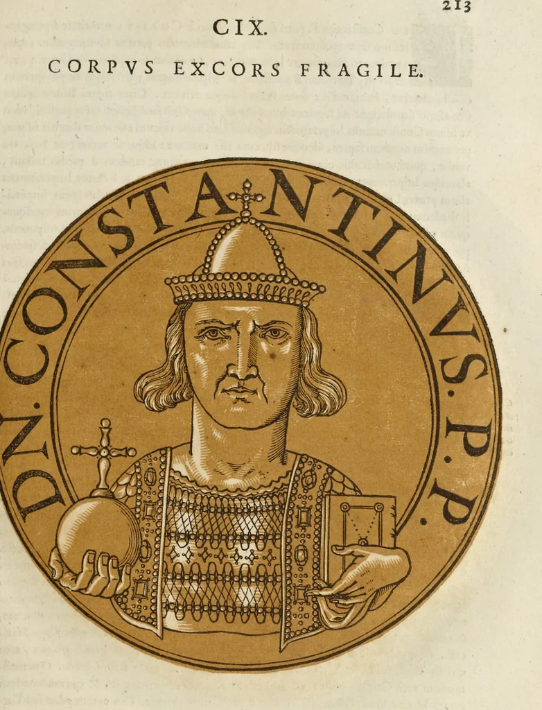 An illustration from Icones imperatorum romanorum : ex priscis numismatibus ad viuum delineatae, & breui narratione historicâ, 1645, leaf 230
