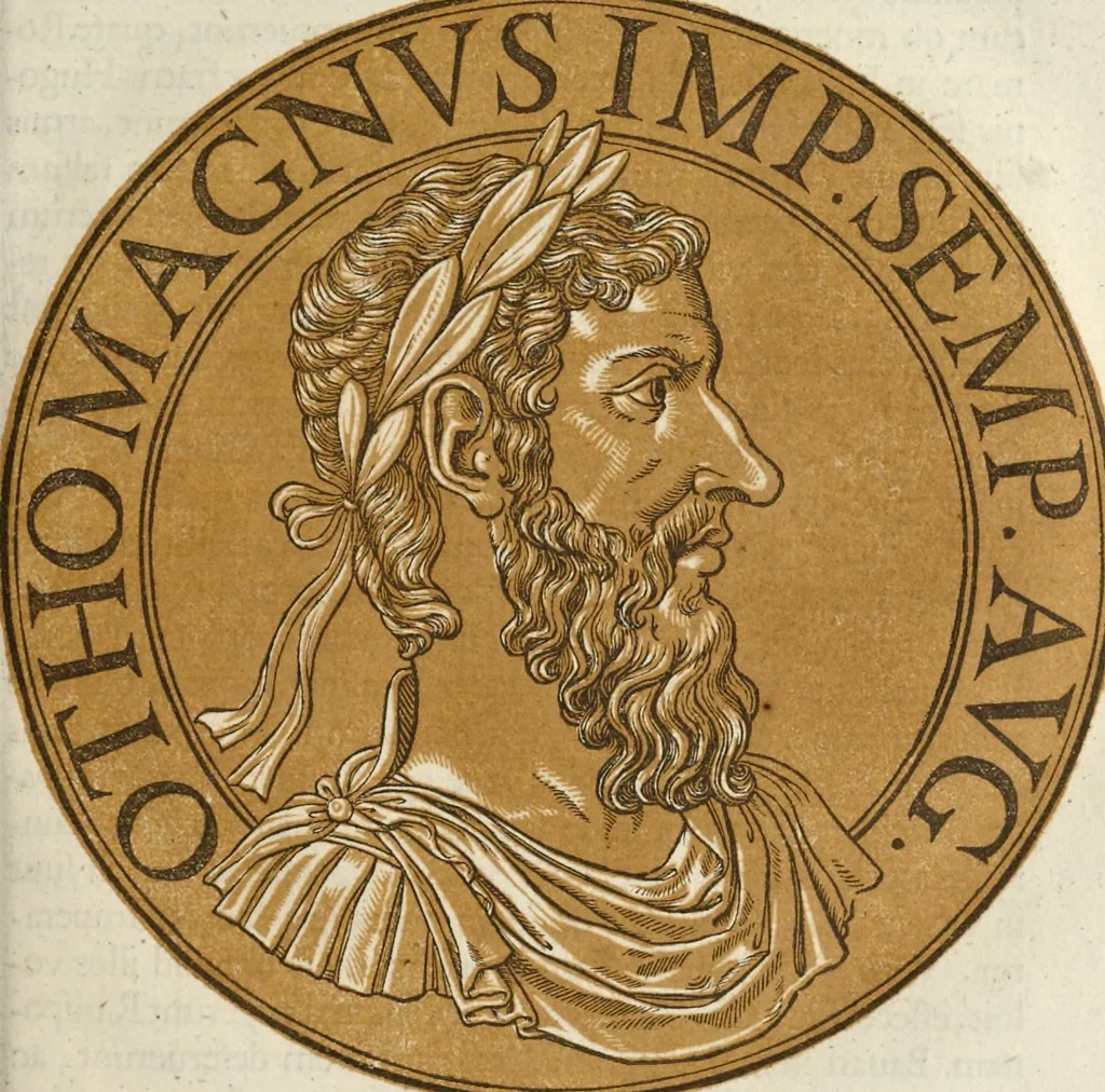 An illustration from Icones imperatorum romanorum : ex priscis numismatibus ad viuum delineatae, & breui narratione historicâ, 1645, leaf 264