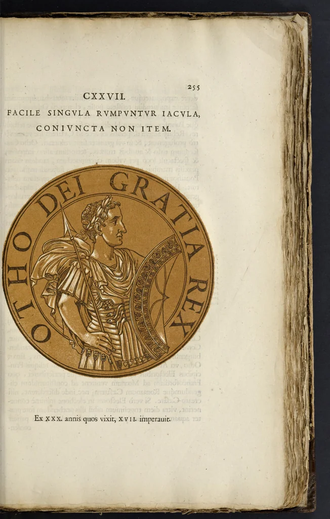 An illustration from Icones imperatorum romanorum : ex priscis numismatibus ad viuum delineatae, & breui narratione historicâ, 1645, leaf 272