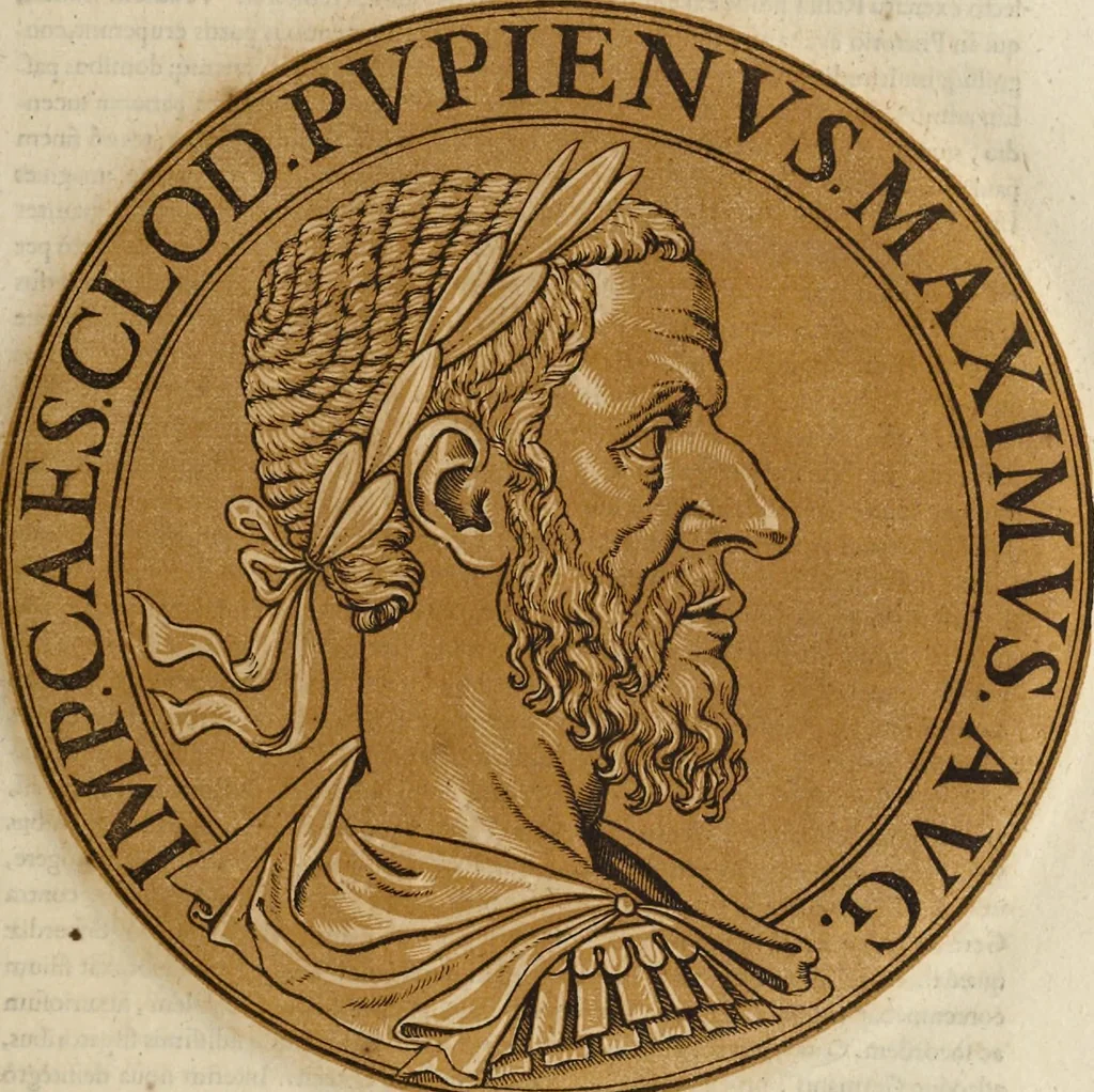 An illustration from Icones imperatorum romanorum : ex priscis numismatibus ad viuum delineatae, & breui narratione historicâ, 1645, leaf 86