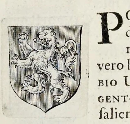 An illustration from Nicolai Vptoni De studio militari, libri quatuor. Iohan. de Bado Aureo, Tractatus de armis. Henrici Spelmanni Aspilogia, 1654, leaf 273