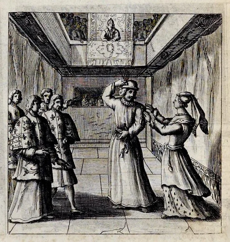 An illustration from Nicolai Vptoni De studio militari, libri quatuor. Iohan. de Bado Aureo, Tractatus de armis. Henrici Spelmanni Aspilogia, 1654, leaf 510