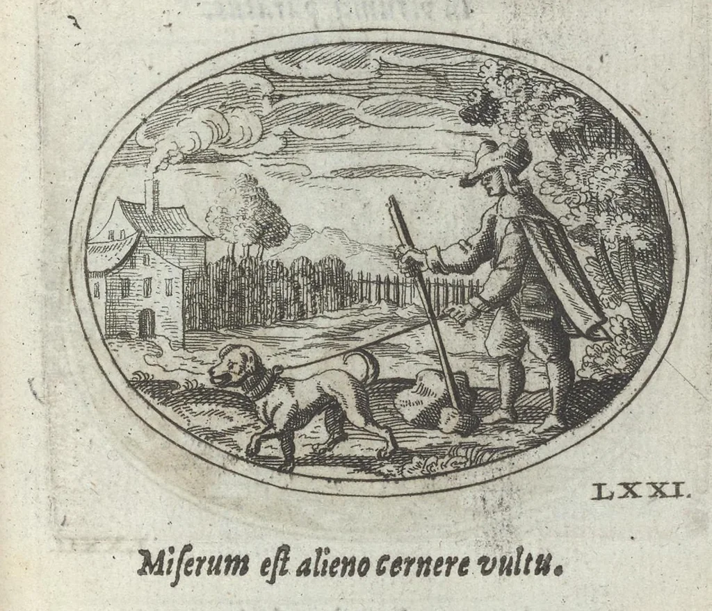 An illustration from R. P. Ioannis Kreihing Societatis Iesu Emblemata ethico-politica carmine explicata, 1661, leaf 120