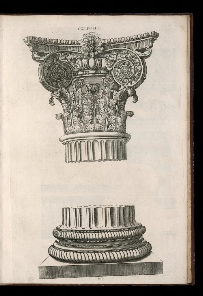 An illustration from A new treatise of architecture, according to Vitruvius : wherein is discoursed of the five orders of columns ..., 1669, leaf 112