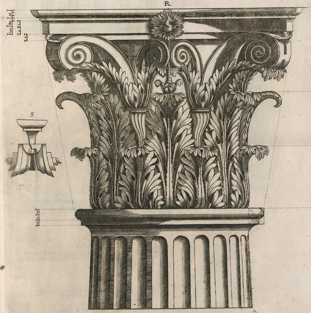 An illustration from A new treatise of architecture, according to Vitruvius : wherein is discoursed of the five orders of columns ..., 1669, leaf 88