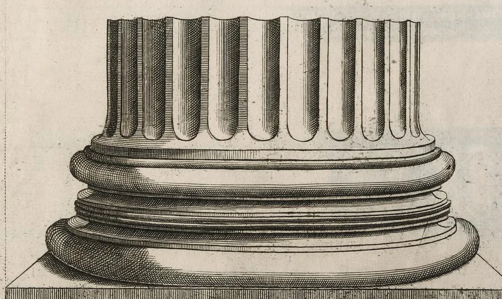 An illustration from A new treatise of architecture, according to Vitruvius : wherein is discoursed of the five orders of columns ..., 1669, leaf 98