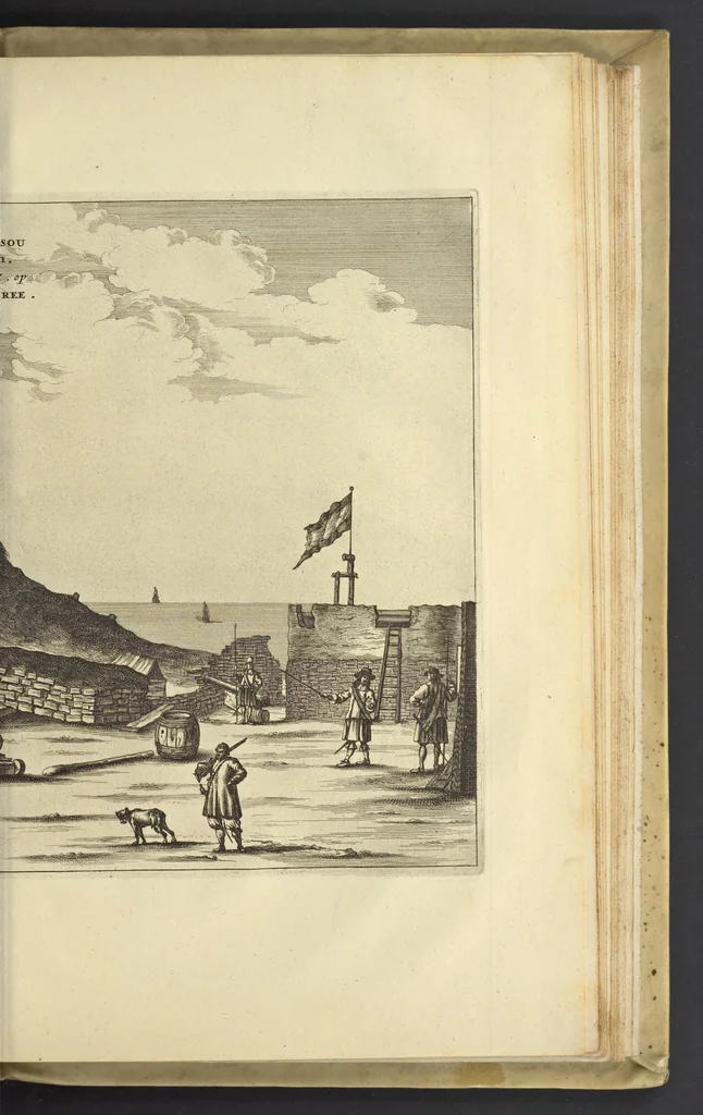 An illustration from Naukeurige beschrijvinge der Afrikaensche eylanden : als Madagaskar, of Sant Laurens, Sant Thomee, d'eilanden van Kanarien, Kaep de Verd, Malta, en andere ..., 1668, leaf 112
