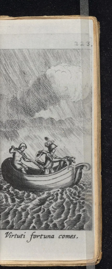 An illustration from Politische Philosophie : welche von denen fürnehmsten Arcanis der allgemeinen Policey tractirt, dieselbe mit allerhand politischen Discursen erleutert, und mit unterschiedlichen schönen Historien bekräfftiget, nicht weniger auch heutiger Statisten subtile und Machiavellische Griff an das helle Taglicht stellet, 1668, leaf 268