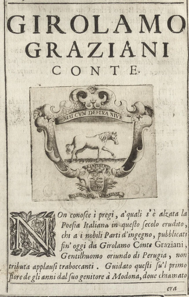 An illustration from Memorie imprese, e ritratti de' signori Accademici Gelati di Bologna, 1672, leaf 283
