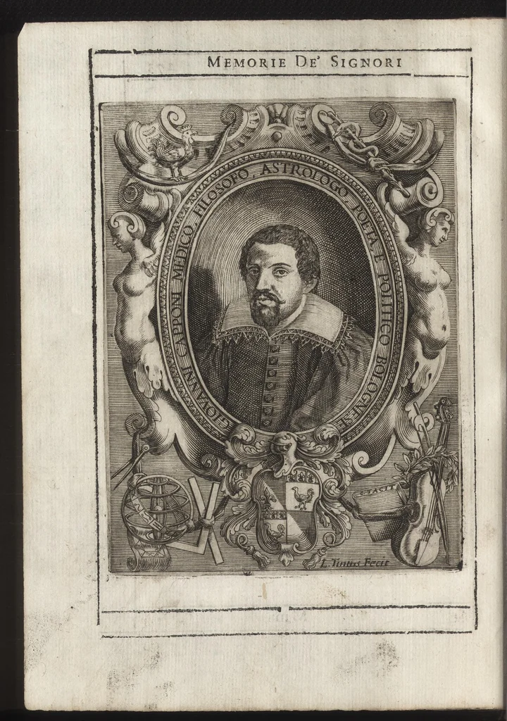 An illustration from Memorie imprese, e ritratti de' signori Accademici Gelati di Bologna, 1672, leaf 307