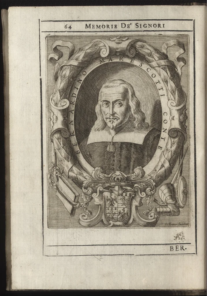 An illustration from Memorie imprese, e ritratti de' signori Accademici Gelati di Bologna, 1672, leaf 95