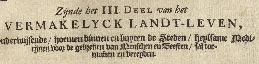 An illustration from Het vermakelijck landt-leven : bestaende in de volgende deelen .., 1669, leaf 234