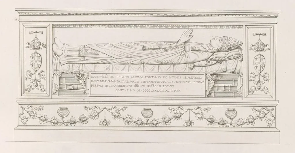 An illustration from Raccolta di monumenti sacri e sepolcrali scolpiti in Roma nei secoli XV. e XVI, 1853, leaf 264