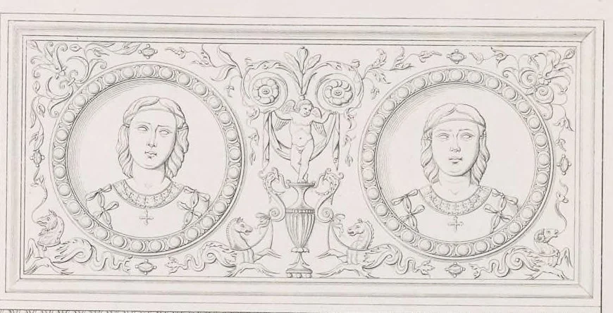 An illustration from Raccolta di monumenti sacri e sepolcrali scolpiti in Roma nei secoli XV. e XVI, 1853, leaf 32