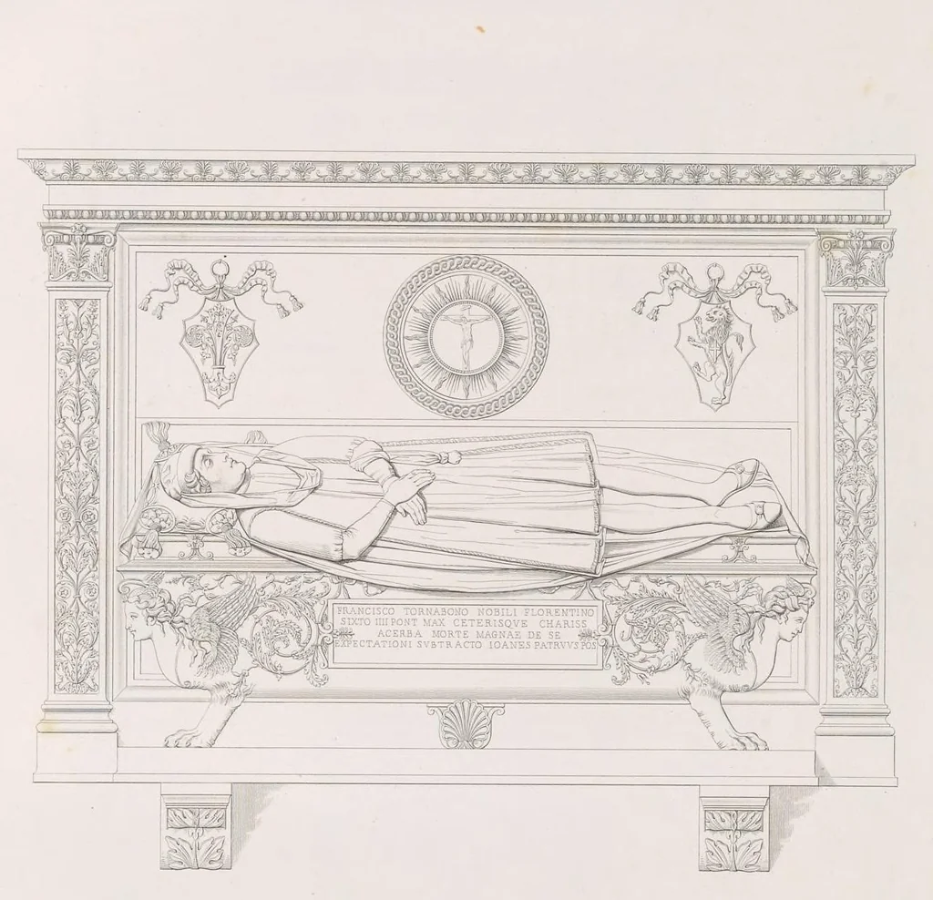 An illustration from Raccolta di monumenti sacri e sepolcrali scolpiti in Roma nei secoli XV. e XVI, 1853, leaf 40