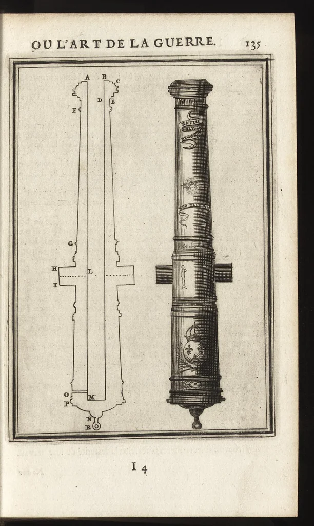 An illustration from Les travaux de Mars, ou, L'art de la guerre : divisé en trois parties ... : avec un ample détail de la milice des Turcs, tant pour l'attaque que pour la deffence : ouvrage enrichi de plus de quatre cens planches gravées en taille-douce, 1684, leaf 150