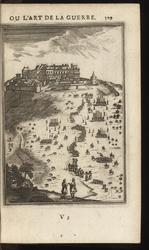 An illustration from Les travaux de Mars, ou, L'art de la guerre : divisé en trois parties ... : avec un ample détail de la milice des Turcs, tant pour l'attaque que pour la deffence : ouvrage enrichi de plus de quatre cens planches gravées en taille-douce, 1684, leaf 324
