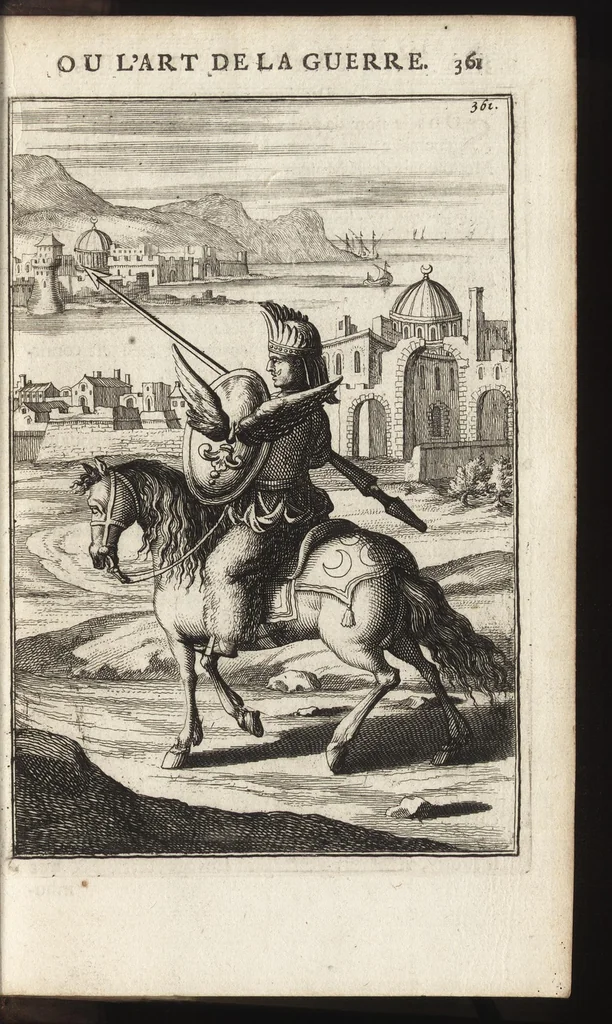 An illustration from Les travaux de Mars, ou, L'art de la guerre : divisé en trois parties ... : avec un ample détail de la milice des Turcs, tant pour l'attaque que pour la deffence : ouvrage enrichi de plus de quatre cens planches gravées en taille-douce, 1684, leaf 376