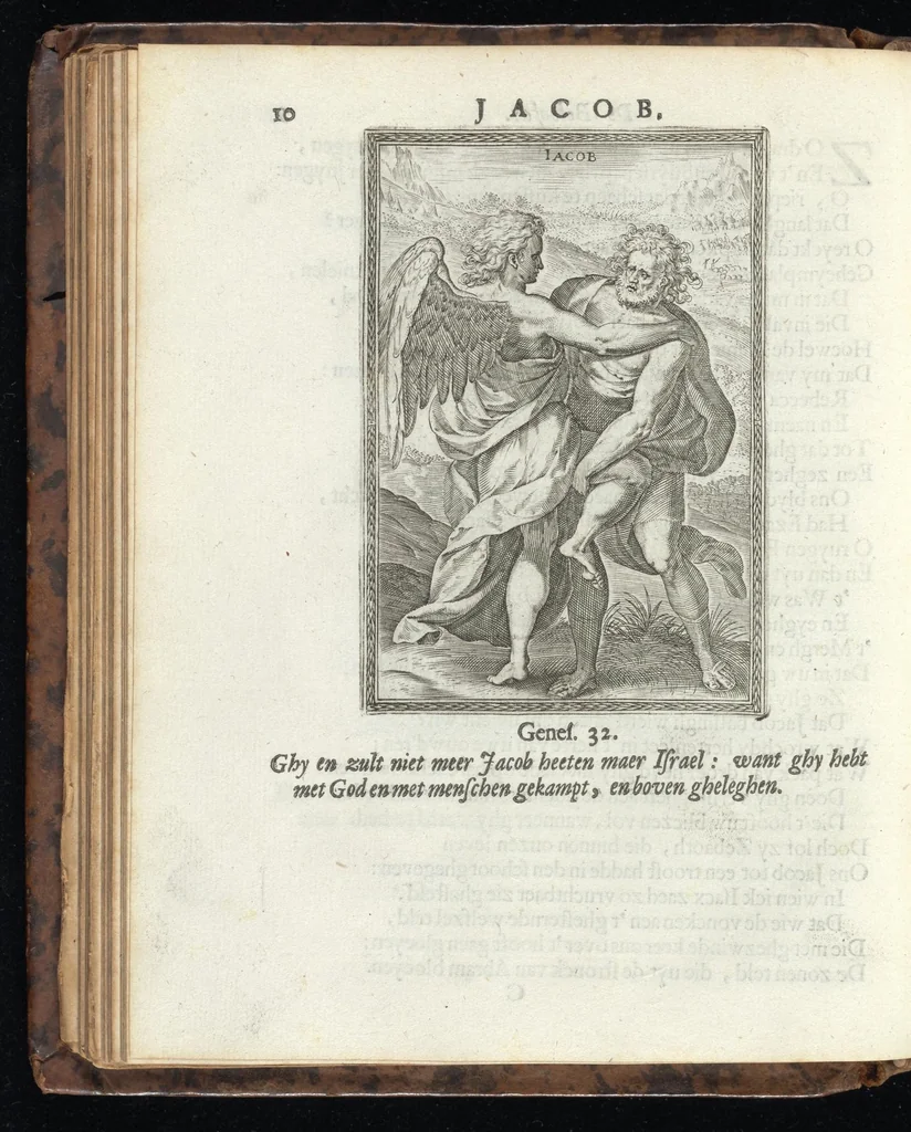 An illustration from De helden Godes des ouwden verbonds : met kunstige beeldenissen vertoont, en poeetelijk verklaert ; midsgaders, eem Hymnus of lofzangh van de christelijcke ridder ; en De heerlijckeheyd van Salomon, 1699, leaf 33