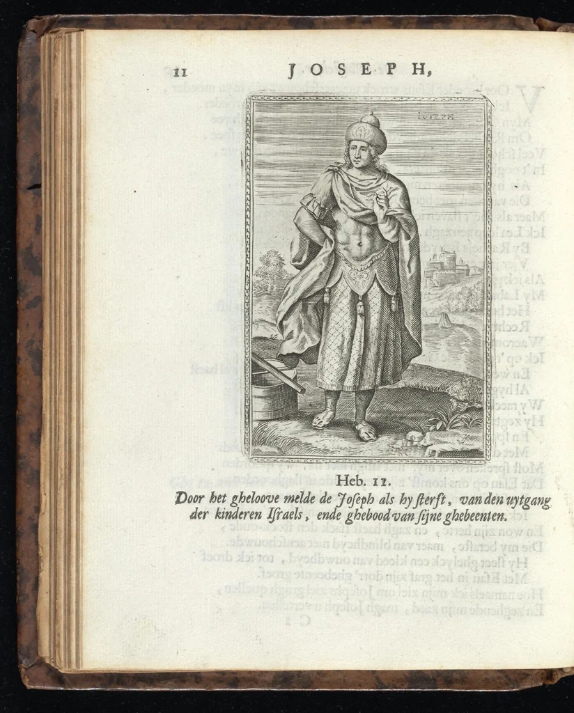 An illustration from De helden Godes des ouwden verbonds : met kunstige beeldenissen vertoont, en poeetelijk verklaert ; midsgaders, eem Hymnus of lofzangh van de christelijcke ridder ; en De heerlijckeheyd van Salomon, 1699, leaf 35