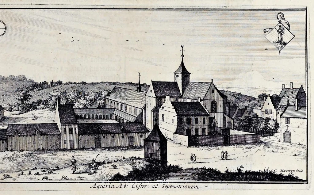 An illustration from Topographia historica Gallo-Brabantiae : quâ Romanduae oppida muncipia & dominia illustrantur : atque monasteria, nobiliumque praetoria castellaque in aes incisa exhibentur, 1692, leaf 132
