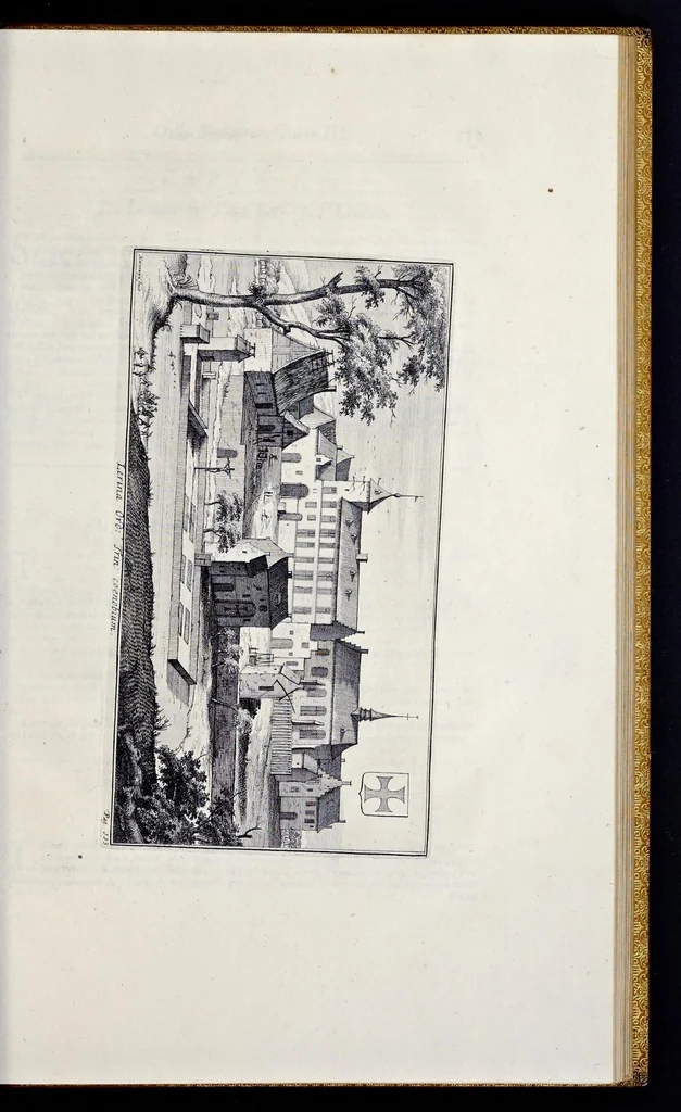 An illustration from Topographia historica Gallo-Brabantiae : quâ Romanduae oppida muncipia & dominia illustrantur : atque monasteria, nobiliumque praetoria castellaque in aes incisa exhibentur, 1692, leaf 172