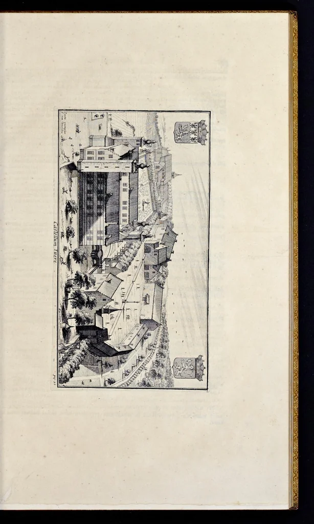 An illustration from Topographia historica Gallo-Brabantiae : quâ Romanduae oppida muncipia & dominia illustrantur : atque monasteria, nobiliumque praetoria castellaque in aes incisa exhibentur, 1692, leaf 68