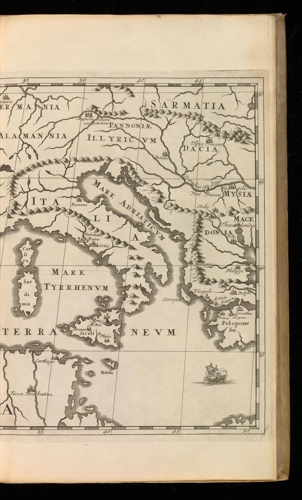 An illustration from Imperatorum romanorum numismata ex aere mediae et minimae formae : descripta & enarrata, 1697, leaf 42