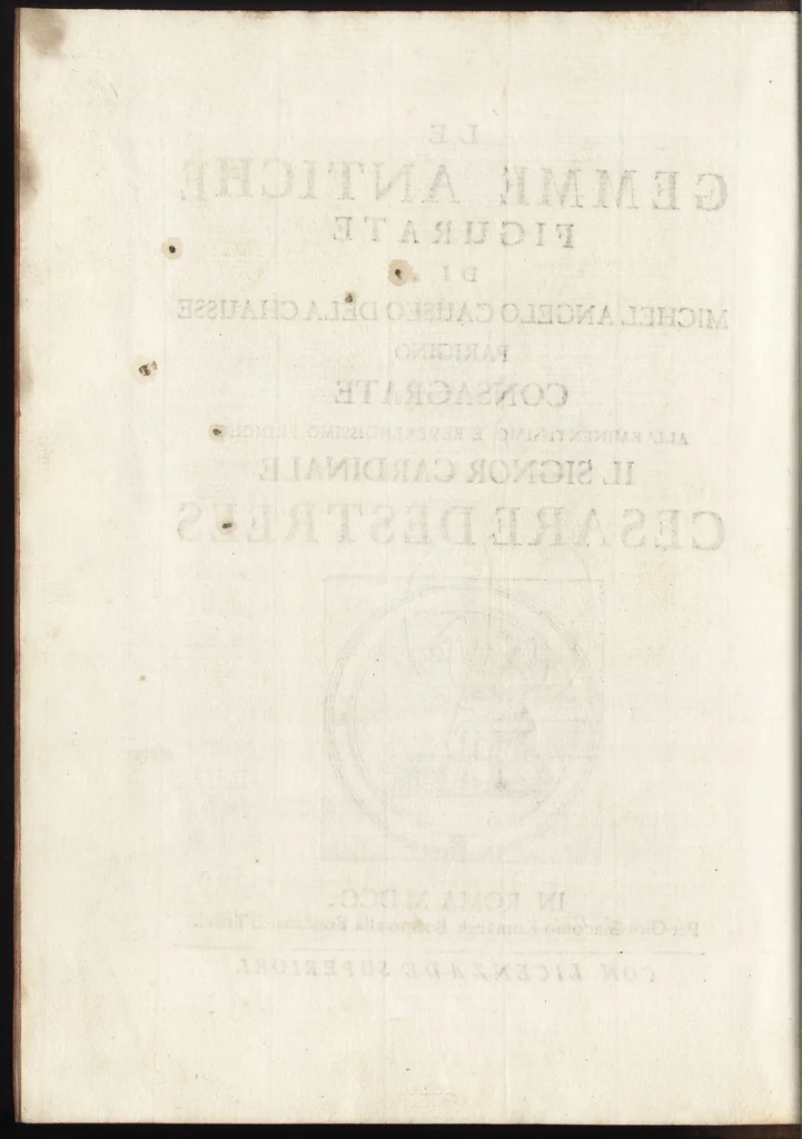 An illustration from Le gemme antiche figurate, 1700, leaf 11