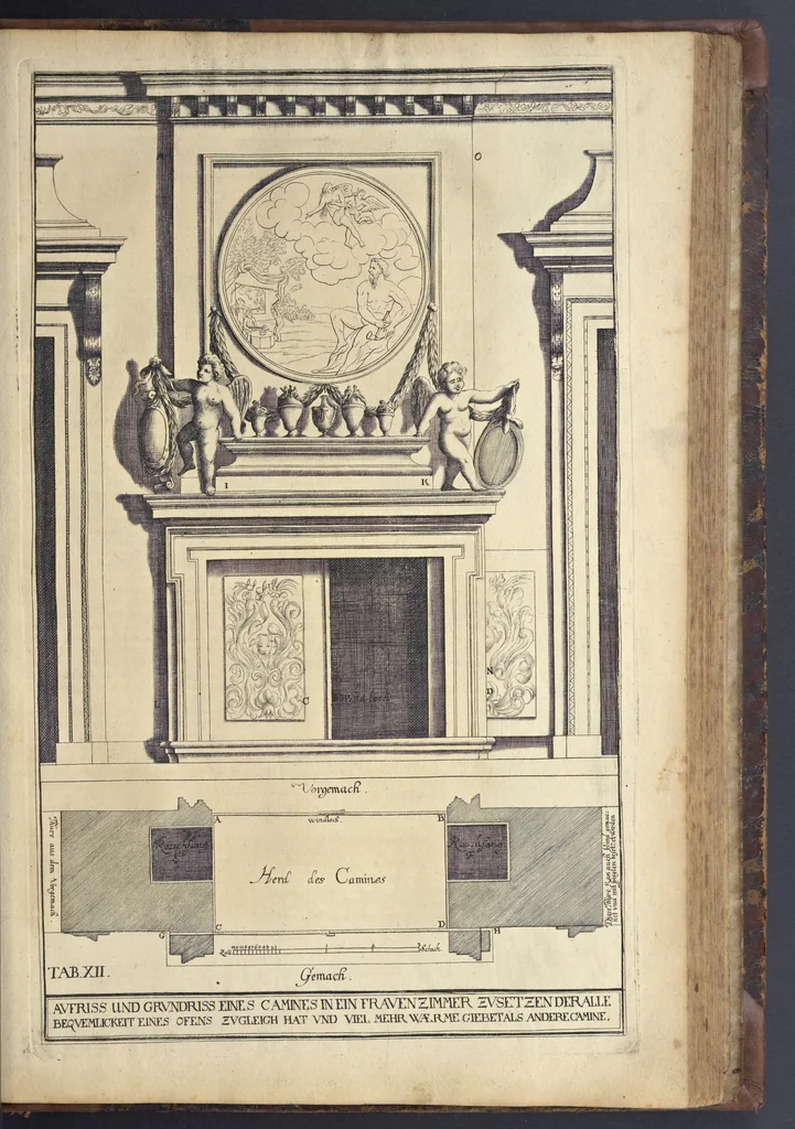 An illustration from Nicolai Goldmans Vollständige Anweisung zu der Civil-Bau-Kunst : in welcher nicht nur die fünff Ordnungen, samt den darzu gehörigen Fenster-Gesimsen, Kämpffern, Geländer-Dockeb und Bilderstühlen, auf eine neue und sonderbare leichte Art aufzureissen deutlich gewiesen, sondern zugleich getreulich entdecket wird ..., 1708, leaf 442