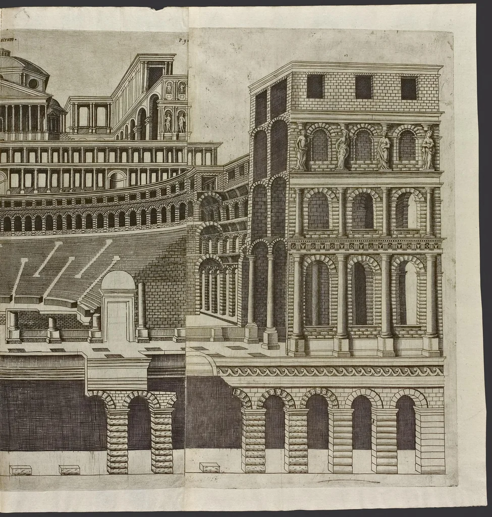 An illustration from Onuphrii Panuinii Veronensis Antiquitatum Veronensium libri VIII : nunc primum in lucem editi variisq[ue] iconibus et antiquis inscriptionibus locupletati, 1648, leaf 128