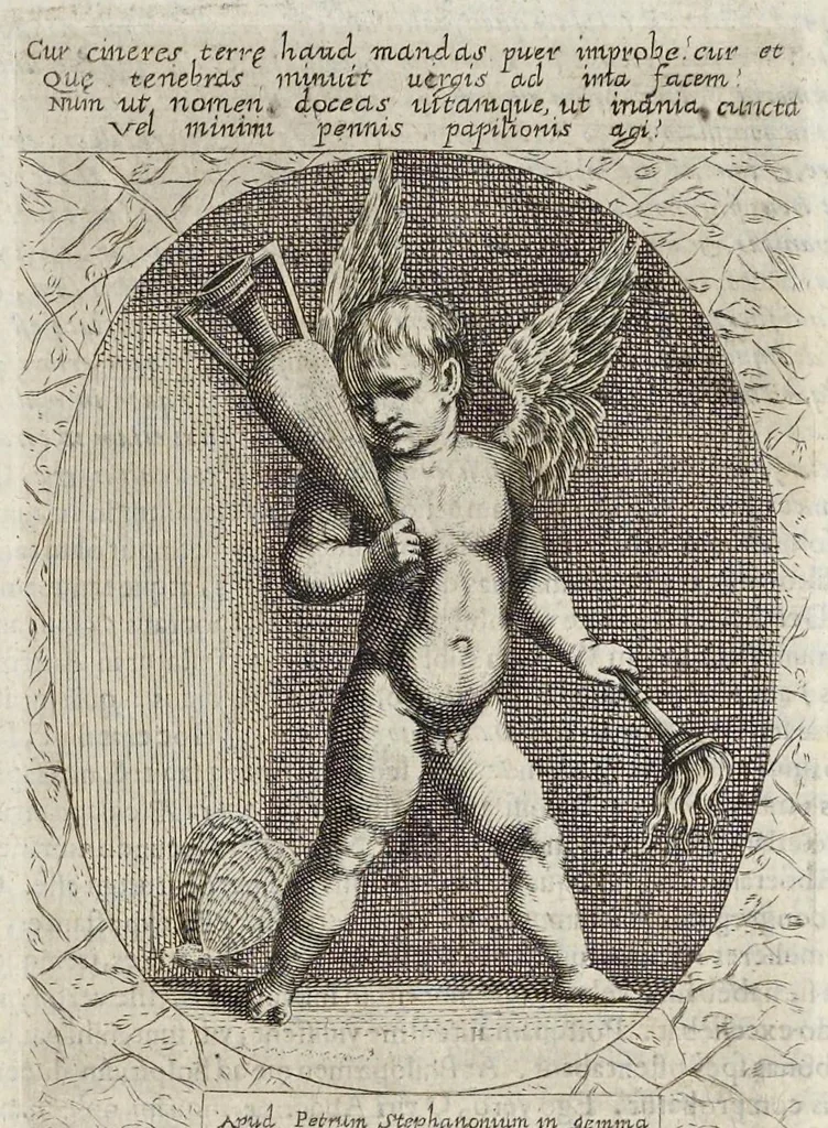 An illustration from Hieroglyphica, siue, Antiqua schemata gemmarum anularium : quaesita moralia, politica, historica, medica, philosophica, & sublimiora, omnigenam eruditionem & altiorem sapientiam attingentia, 1653, leaf 148