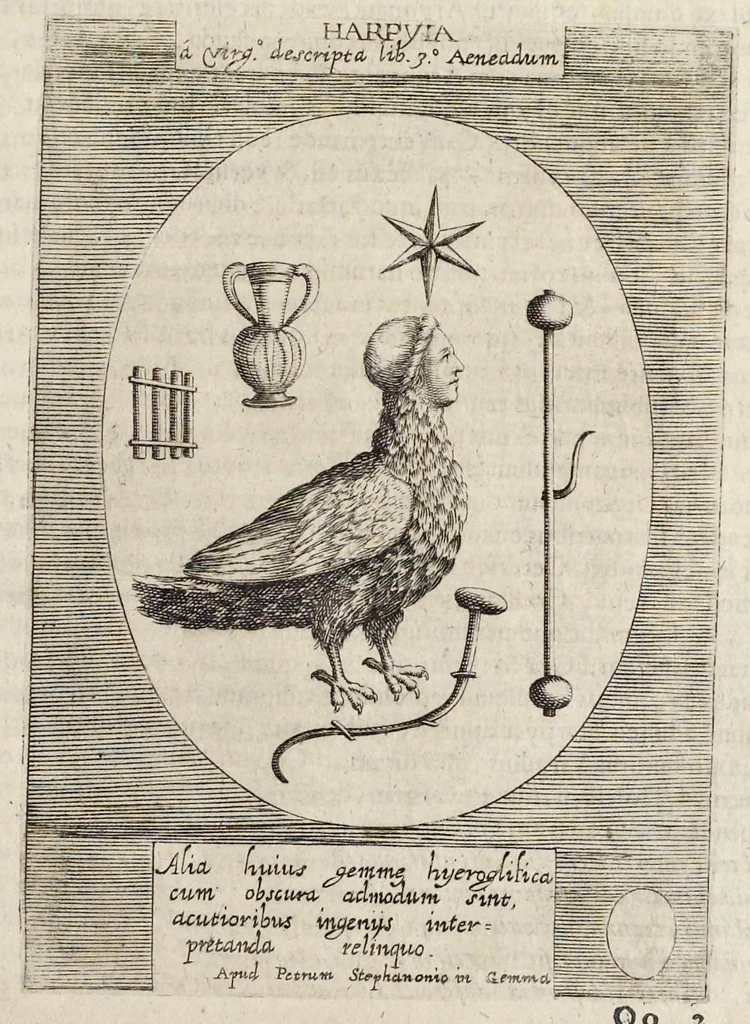 An illustration from Hieroglyphica, siue, Antiqua schemata gemmarum anularium : quaesita moralia, politica, historica, medica, philosophica, & sublimiora, omnigenam eruditionem & altiorem sapientiam attingentia, 1653, leaf 316