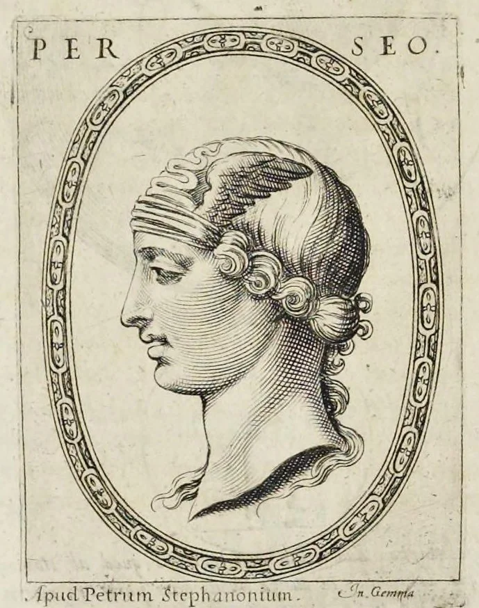 An illustration from Hieroglyphica, siue, Antiqua schemata gemmarum anularium : quaesita moralia, politica, historica, medica, philosophica, & sublimiora, omnigenam eruditionem & altiorem sapientiam attingentia, 1653, leaf 351