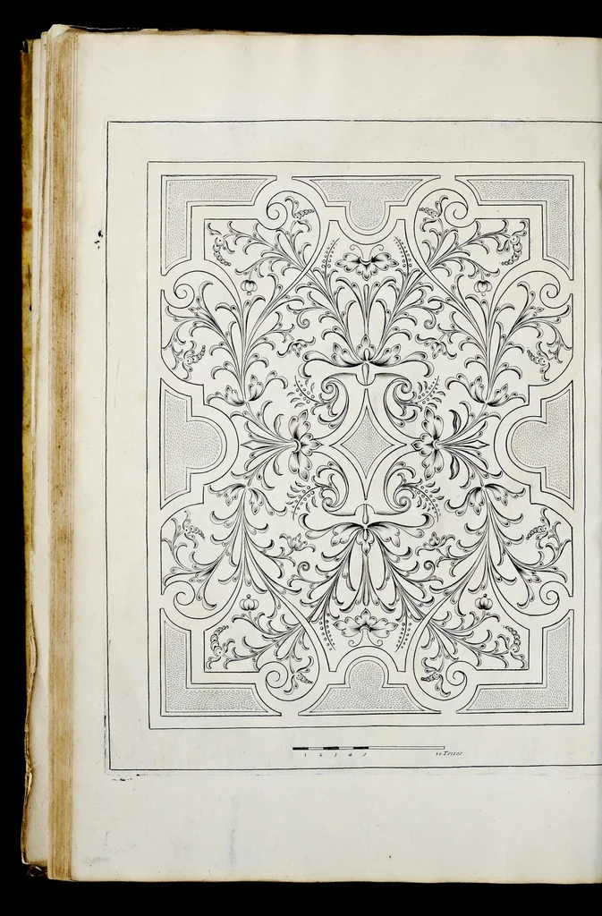 An illustration from Traité du iardinage selon les raisons de la nature et de l'art : divisé en trois livres : ensemble diuers desseins de parterres, pelouzes, bosquets & autres ornemens seruans à l'embellissement des iardins, 1638, leaf 117